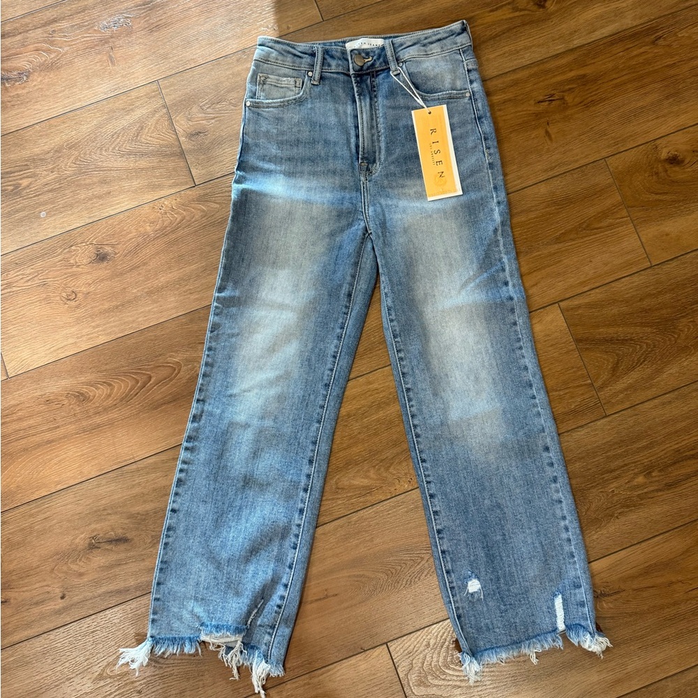 Risen Light Blue Straight-Leg Women's Jeans